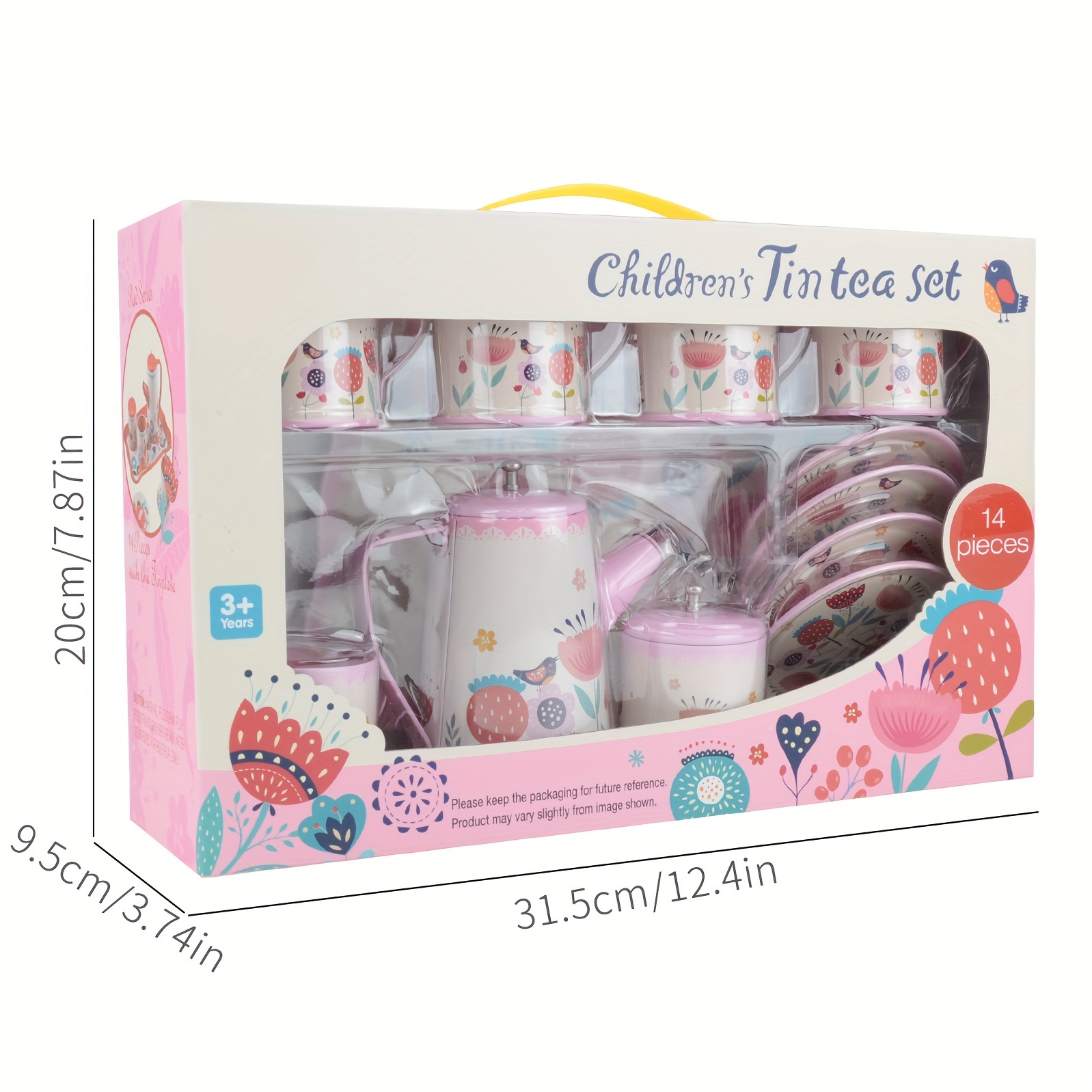 1set Pink Toy Tea Pot Set For Girls, Great For Princess Tea Party Play