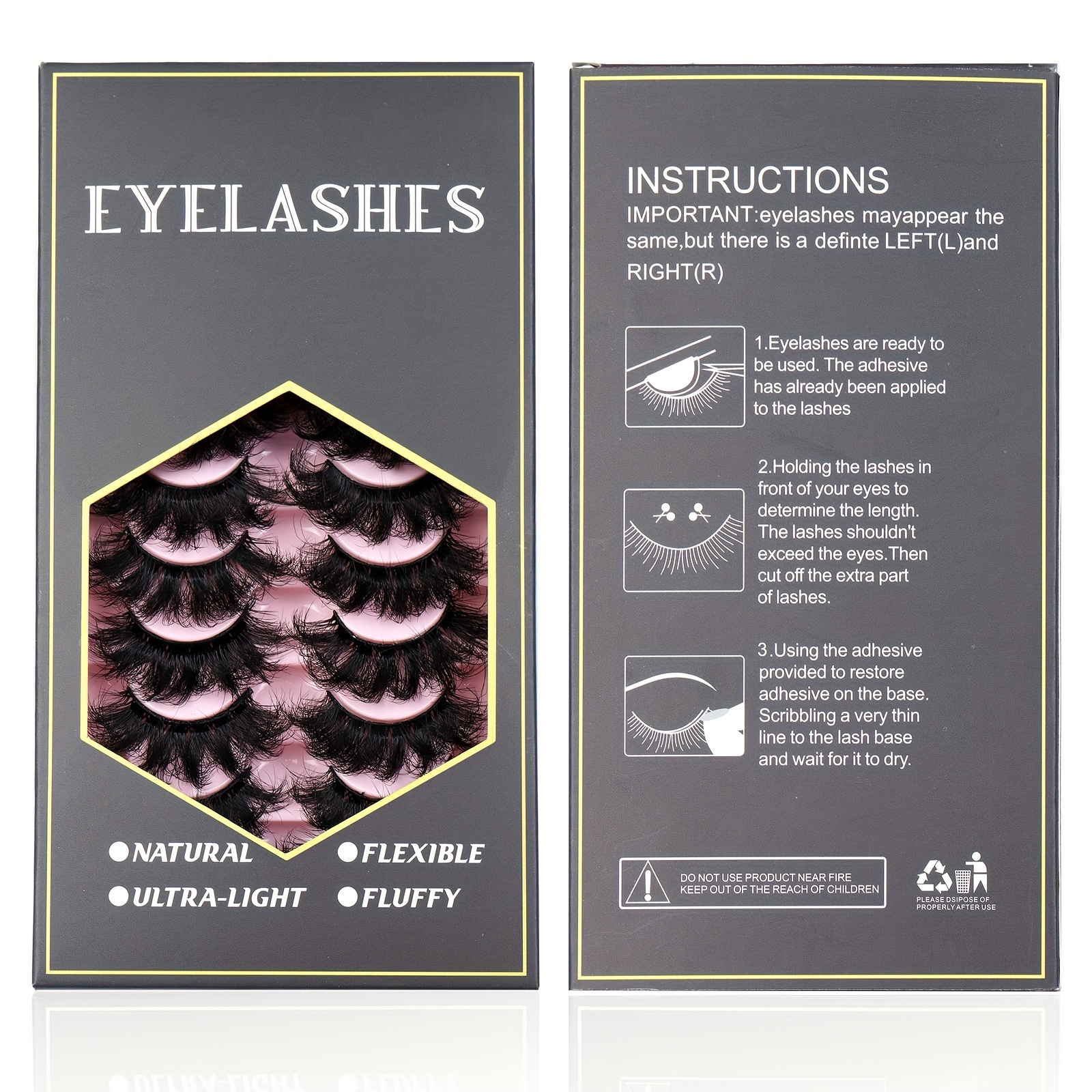 Faux Mink False Eyelashes Fluffy Thick Curling Lashes 10 Pairs