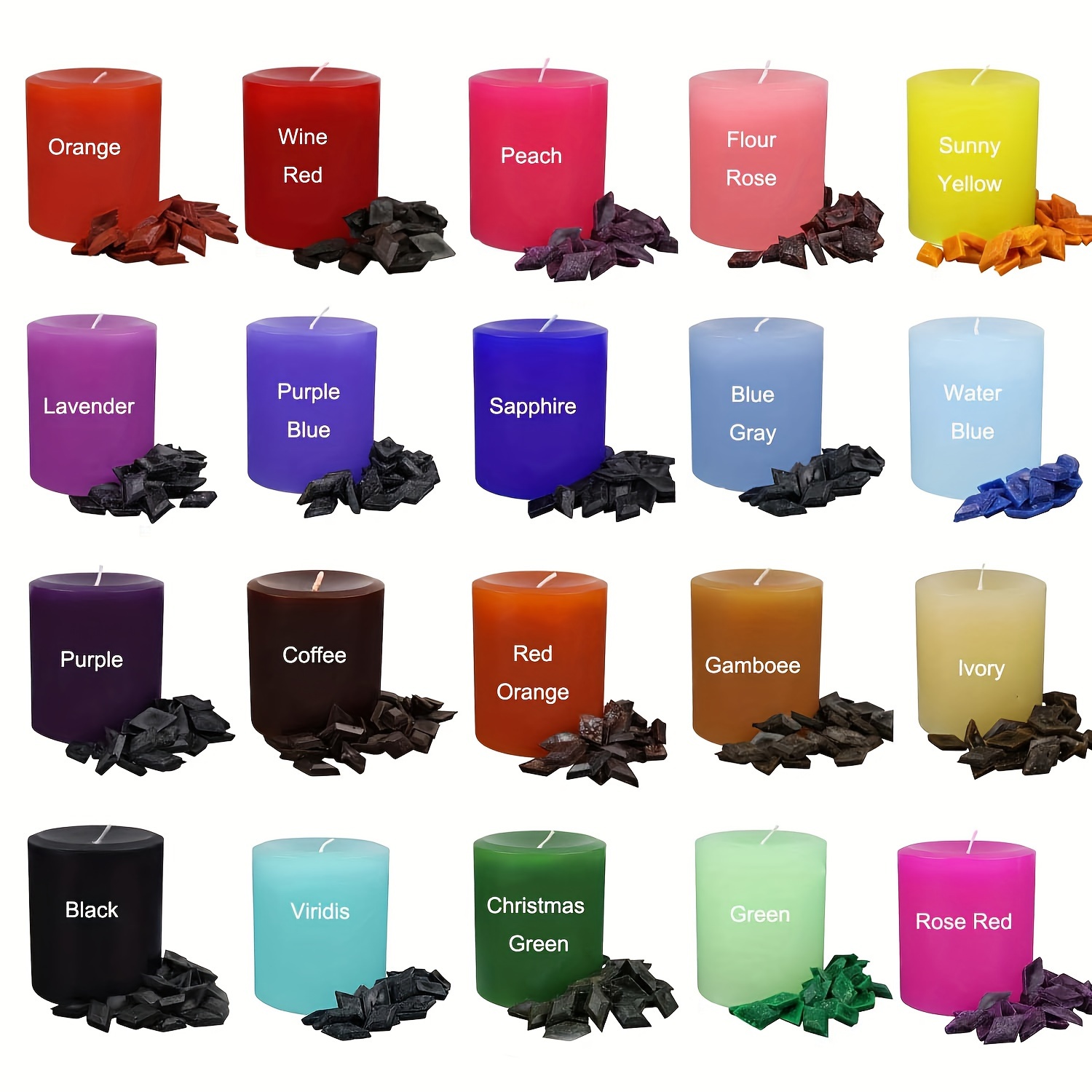 Single Colors Dye Chips 2 oz for Making Candles, Blocks Flakes