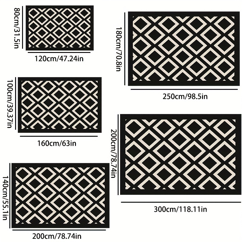 Black Grey Outdoor Rug Modern Ethnic pattern – Modern Rugs and Decor