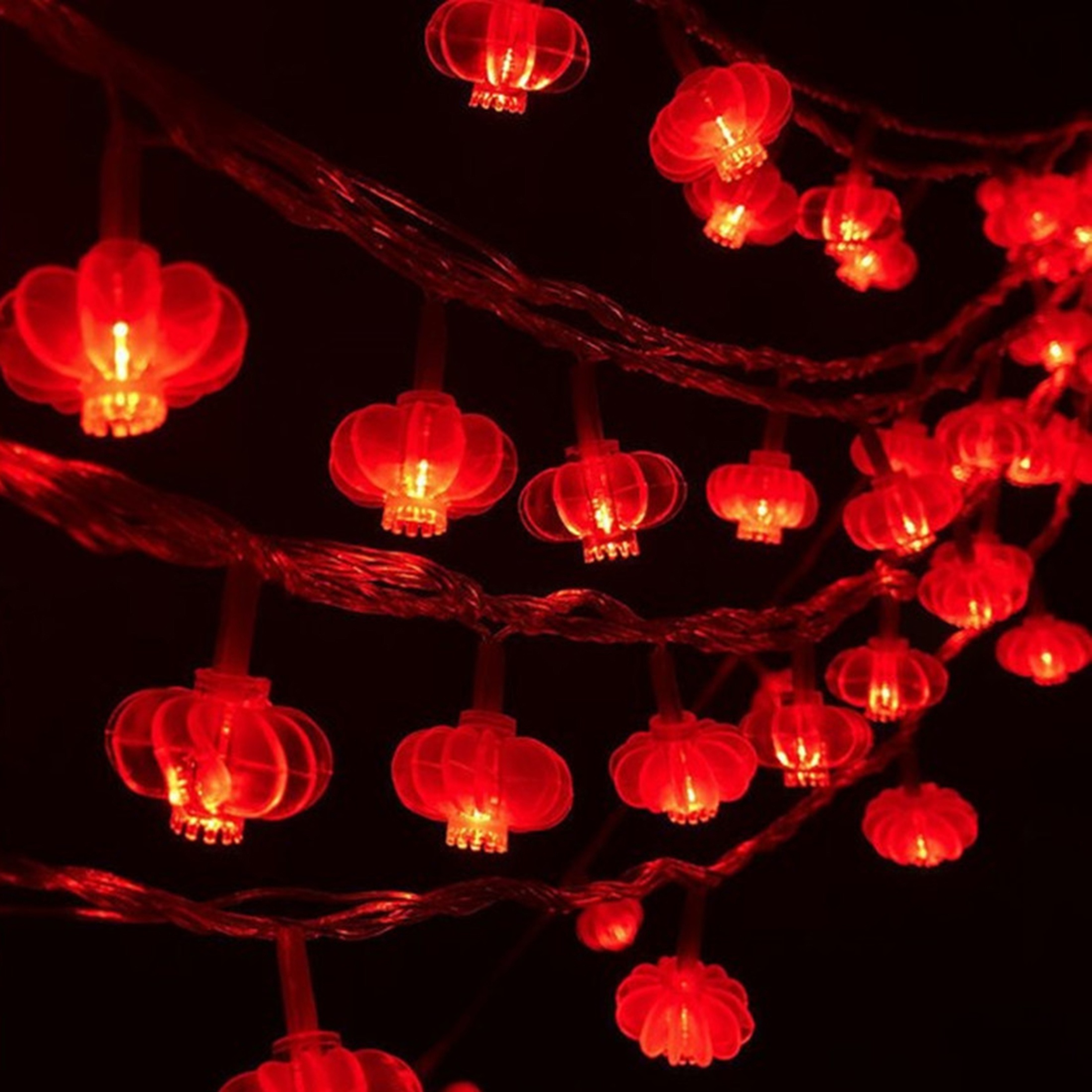 50 Pack Red Paper Lanterns, Hanging Red Lanterns Chinese New Year