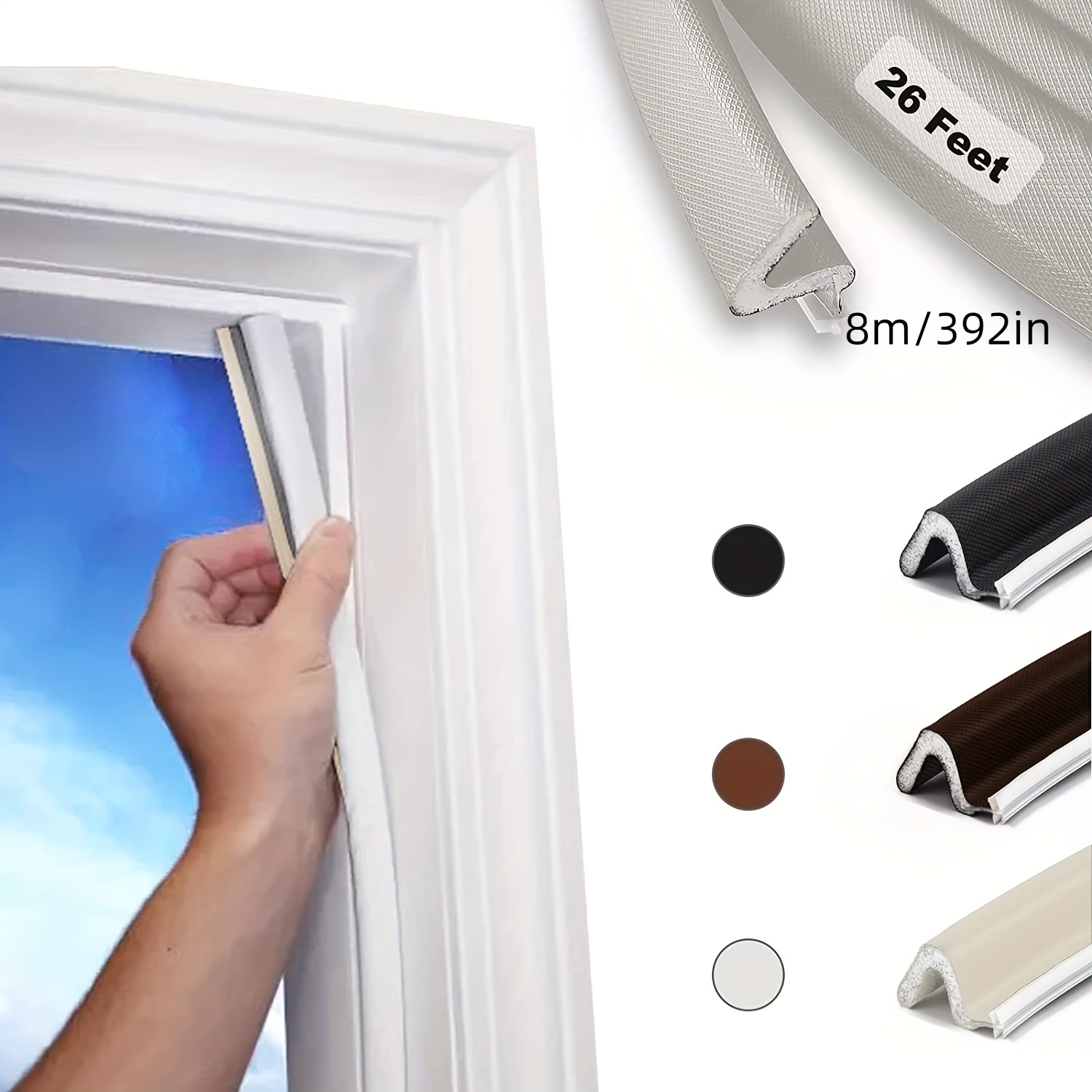 BBTO Door Weather Stripping Soundproof Door Seal Strip V-Shaped Q Foam  Kerf Weather Stripping Door Frame Weather Stripping for Windows Card Slot