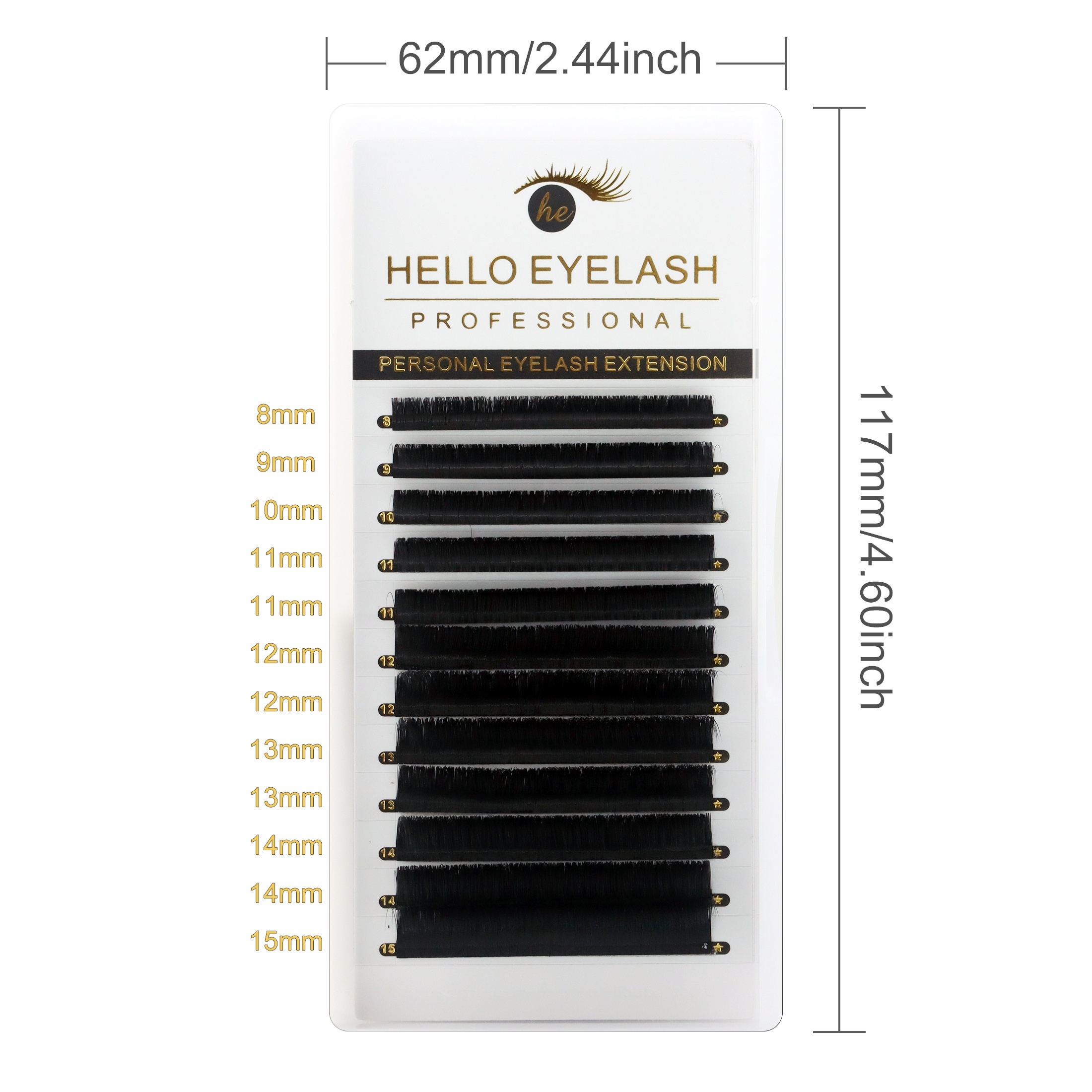 Volume Cashmere Silk Eyelash Extensions 0.03 C CC D DD Mixed Pack 8-15mm