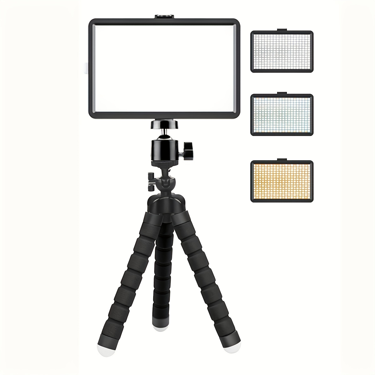 

1pc Led Video Light Photography Selfie Dimmable Panel Lighting Photo Studio Live Stream Fill Lamp 3 Color With Tripod Stand