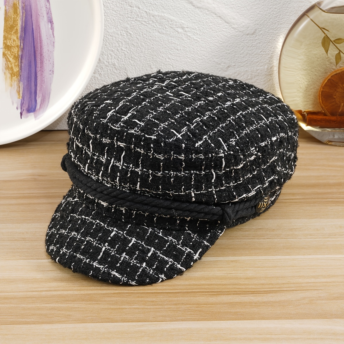 Wool Plaid Octagon Hat For Women Fleece Vintage Painter Hat Newsboy Hat For  Women Girls New Year Presents Valentine's Gift For Her, Free Shipping For  New Users