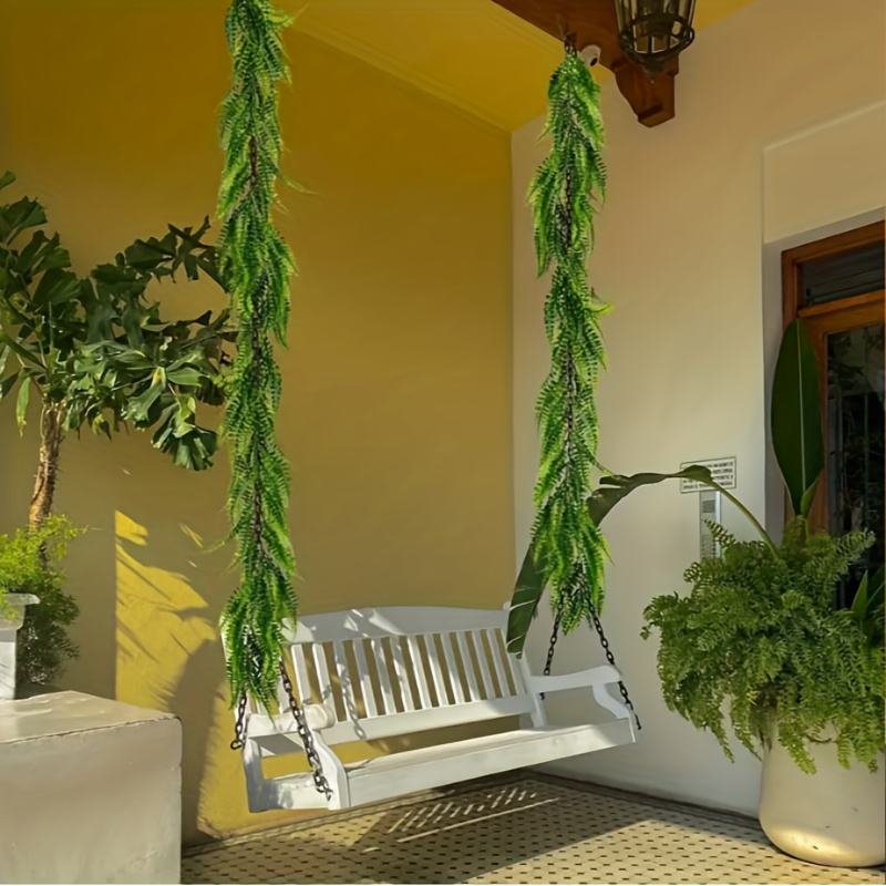Hanging Plants Artificial Vines Fronds Wall Tree Fake Leaves For Home  Garden New