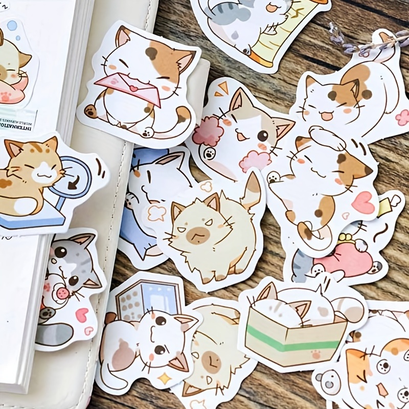 60pcs Cute Realistic Cat Stickers, Transparent Vinyl Cats Sticker For  Scrapbooking Journaling, Kitten Water Bottle Stickers, Cats Lover Gift