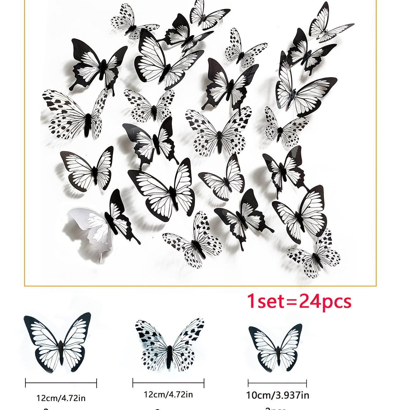 3d Wall Stickers With Black And White Patterns | Pvc Material, Self-adhesive, Contemporary Style, Single Use, For Living Room And Bedroom Decor