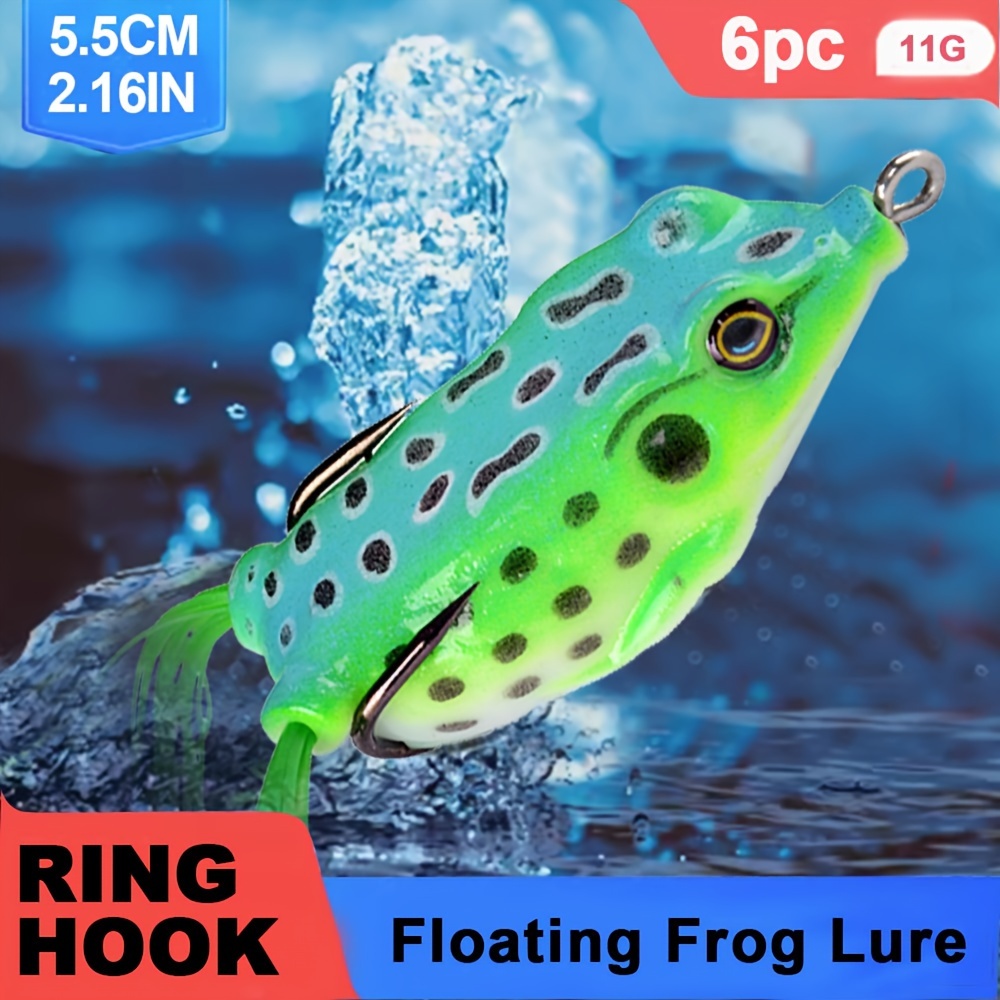 5.5cm Frog Lure with Hook Topwater Artificial 3D Eye Fishing Soft Bait  Accessory