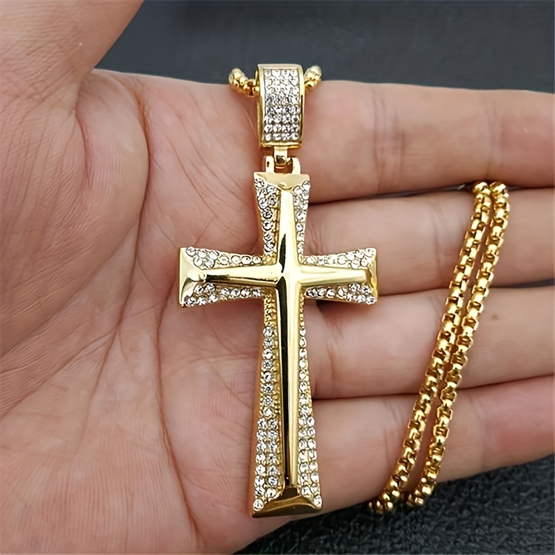 Boys gold hot sale cross necklace