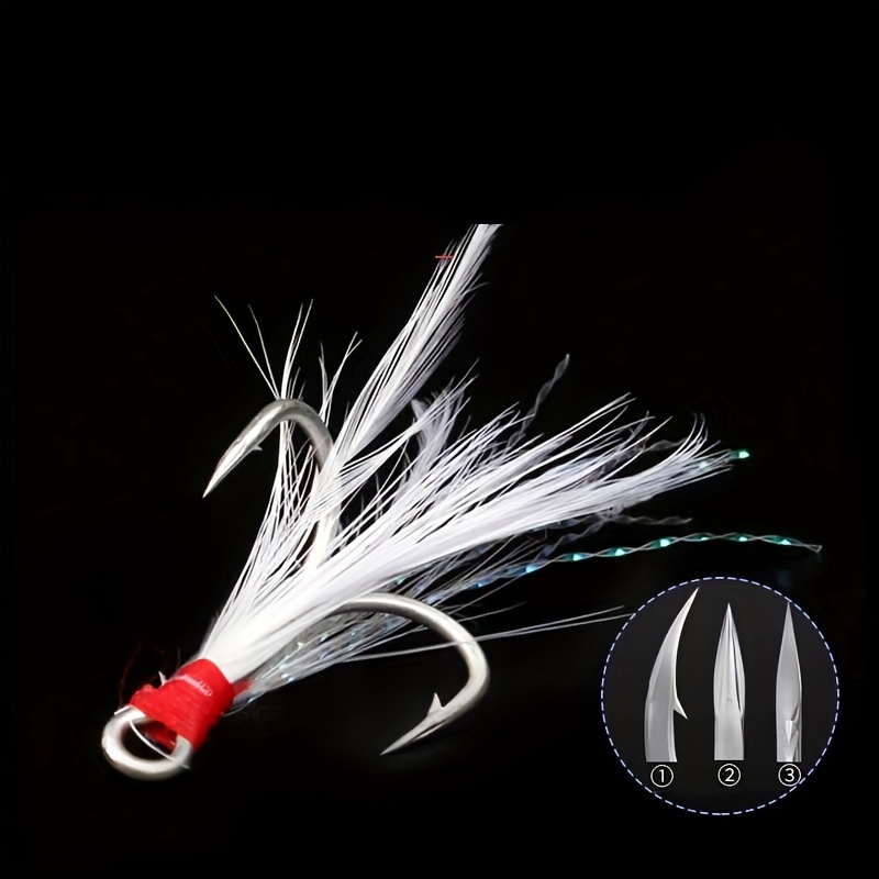 Premium Feathered Treble Hook Effective Fishing Lures Tackle