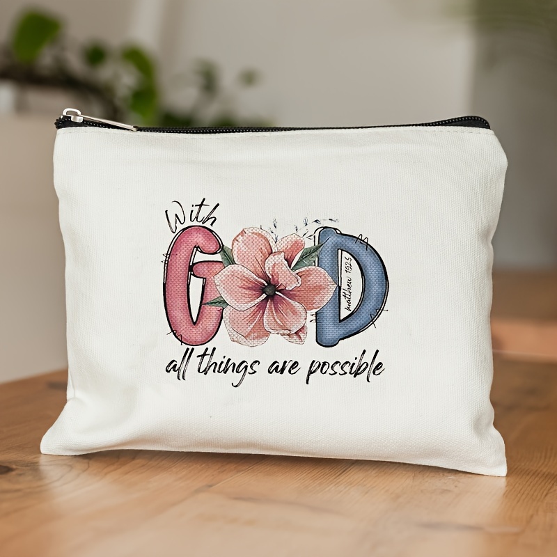 With God All Things Are Possible | Canvas Zipper Pouch