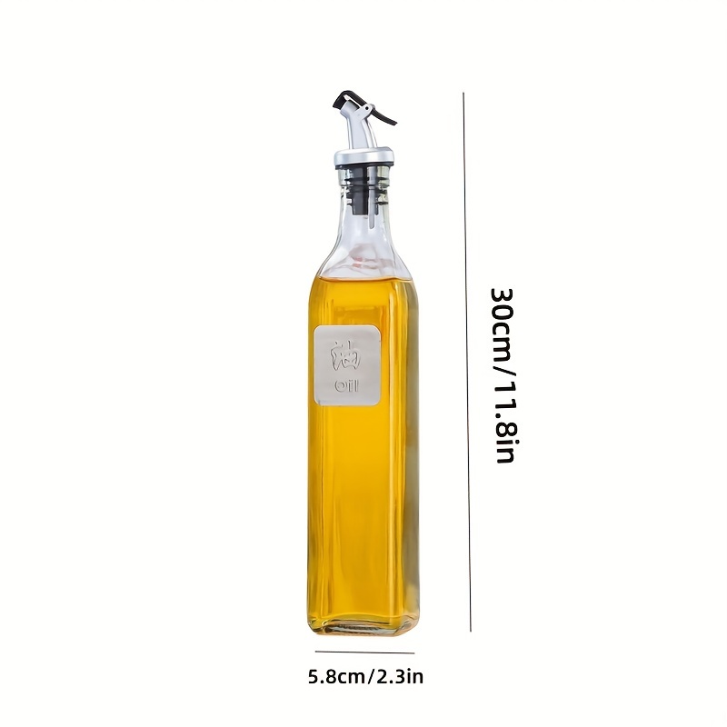 MosJos Juego de dispensador de aceite y vinagre – Juego de aceite de oliva  y vinagre de vidrio acanalado de 17 onzas – Contenedor de condimentos, sin