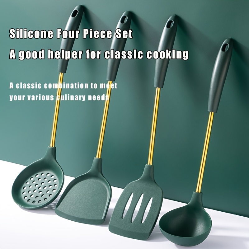 1pc/7pcs Kitchen Utensil Set Stainless Steel Cooking Utensils with Holder  Organizer Spatula Soup Spoon Colander Kitchen Gadgets