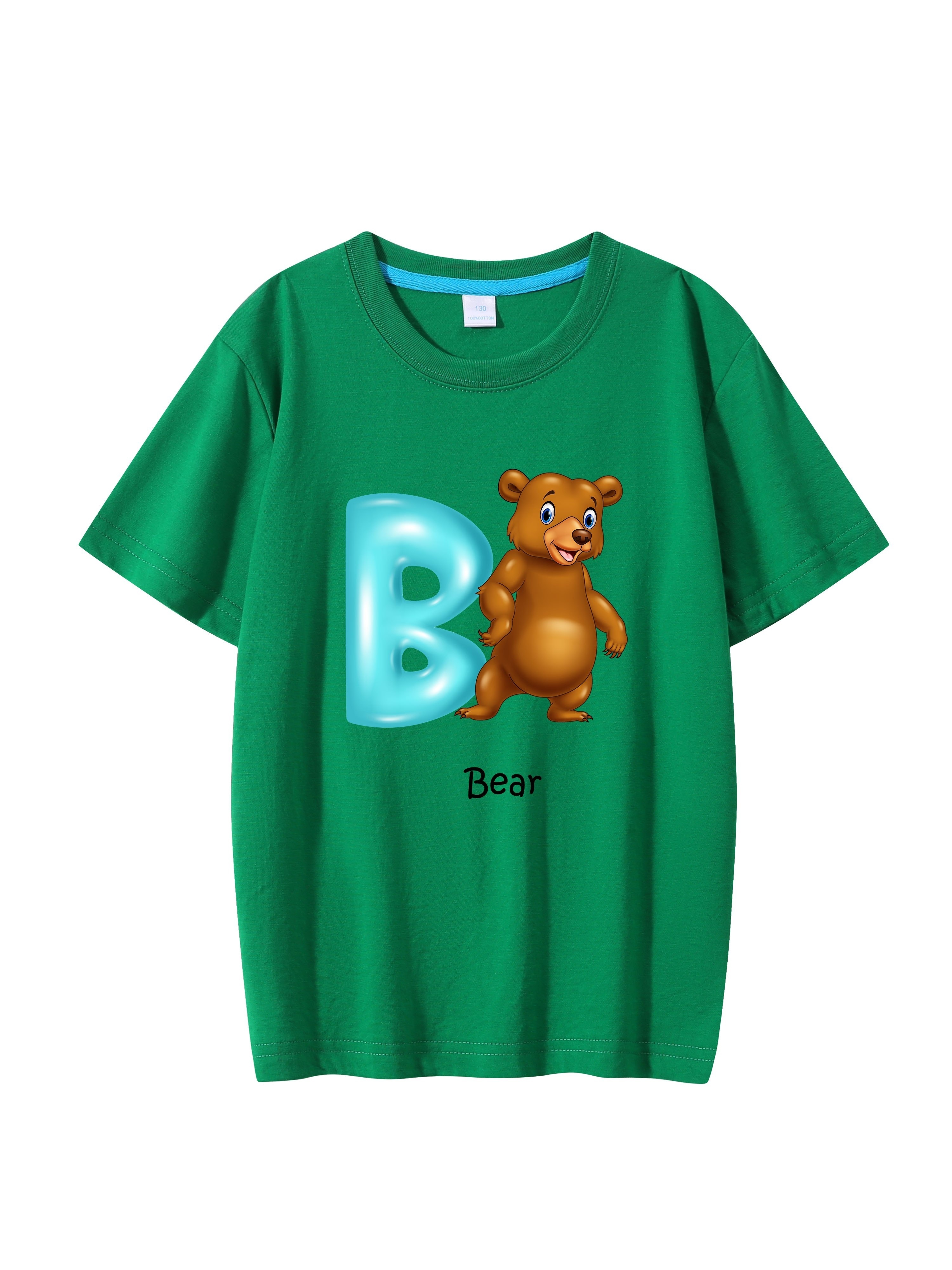 Kids Boys Cute Cartoon Print T-shirt Tops Summer Short Sleeve Tee Shirt
