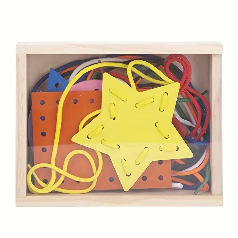 Wooden Lacing Cards Set Educational