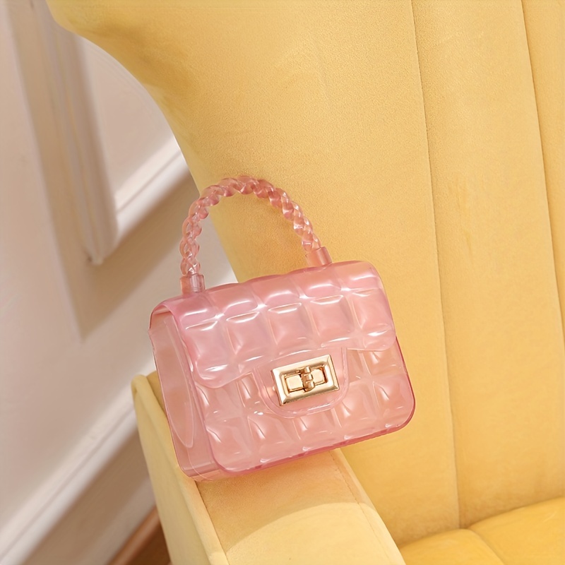 Gingham Embossed Shoulder Bag Metal Chain Crossbody Bag