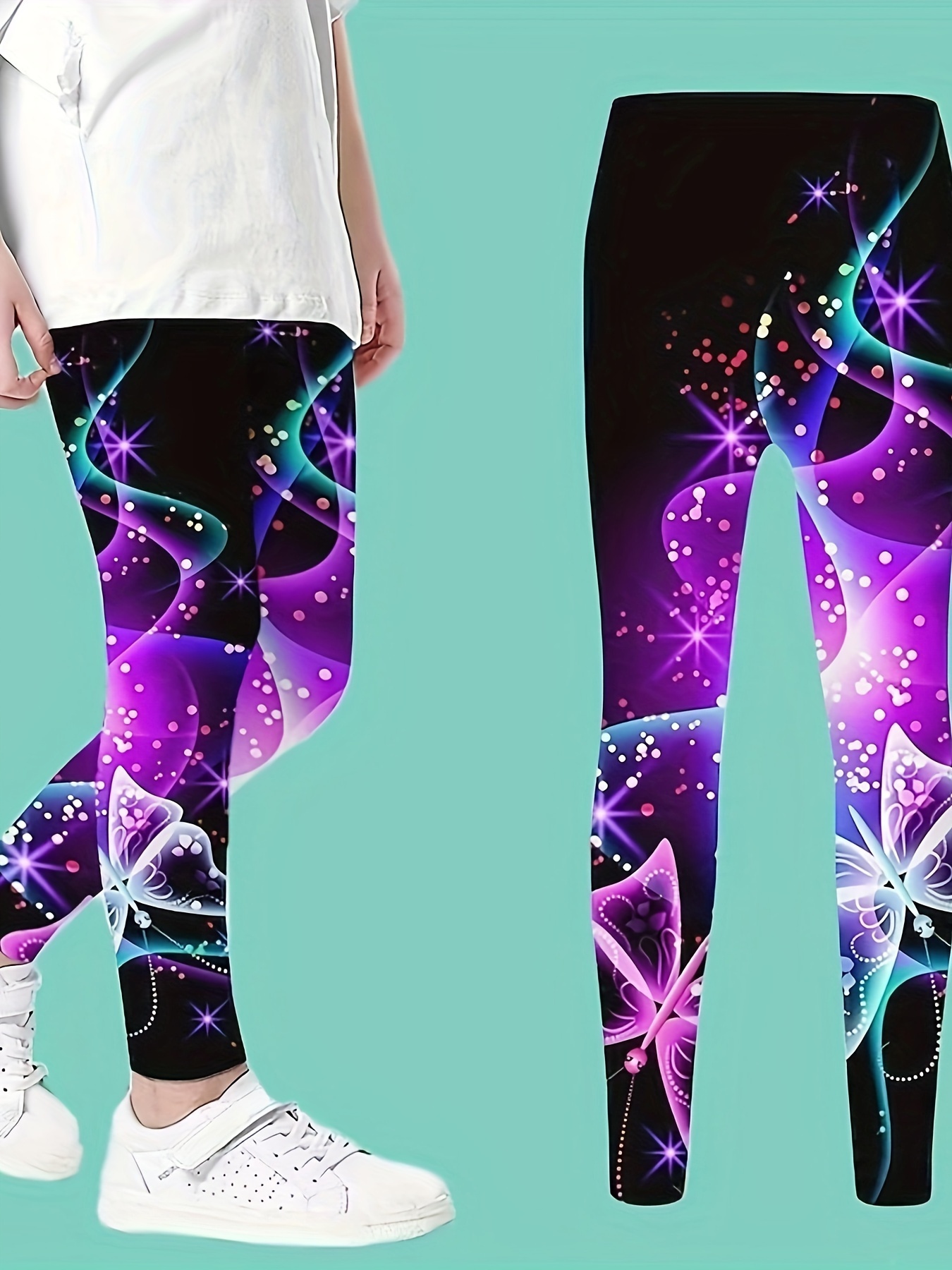 Girls Leggings Printed Soft Comfortable Yoga Pants - Temu