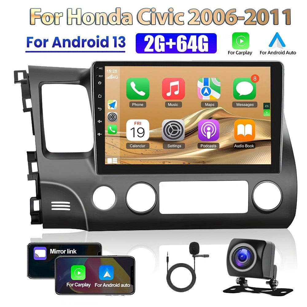  Android 11 Car DVD Radio Video Player for Honda Civic Hatchback  2012 2013 2014 2015 2016 2017, 9 Inch Car GPS Navigation System Multimedia  Player, Support BT Call Google Service : Electronics