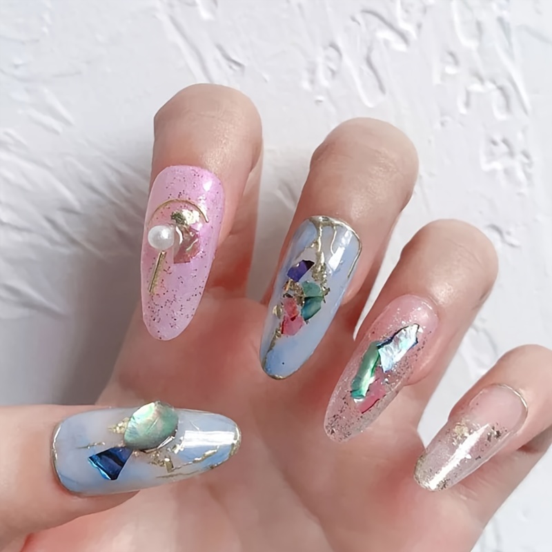 irregular shell nail art decorations marble