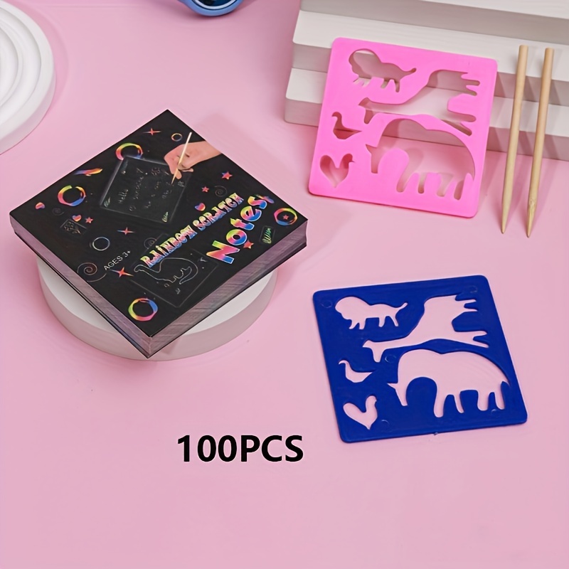Kids Scratch Art - /mini Rainbow Scratch Paper Tape Stylus Magic