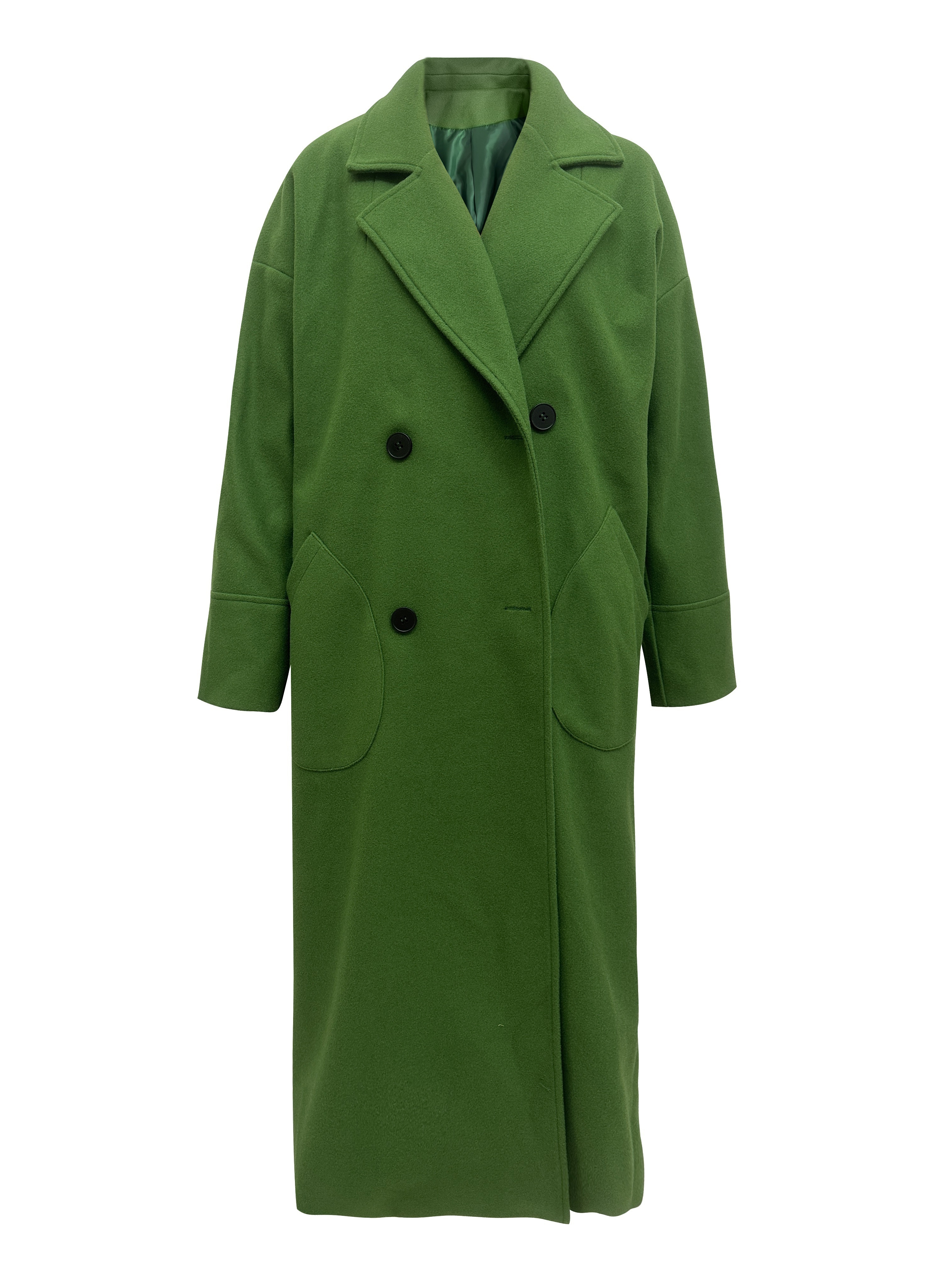 Solid Lapel Coat Long Length Casual Outwear Winter Fall - Temu