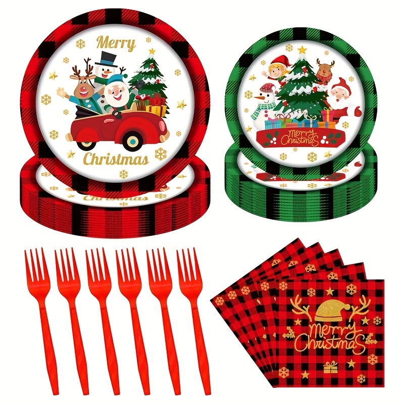 Christmas Disposable Dinnerware Temu