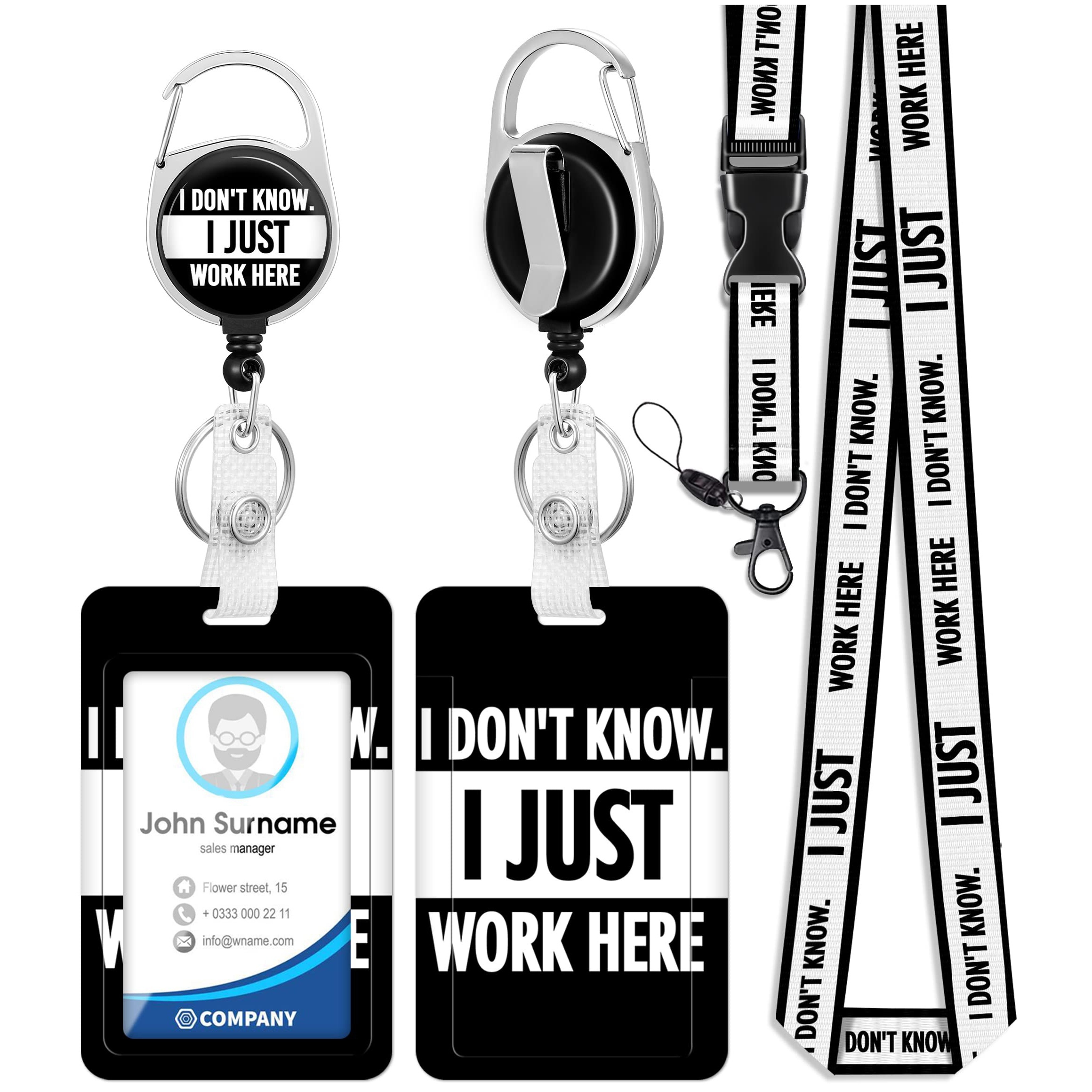  Cute ID Badge Holder with Lanyard Retractable Badge Reel Clip  Funny Lanyards for ID Badges Name Tags Keychain for Office Teacher Doctor  Student Women Men Nurse Accessories for Work 