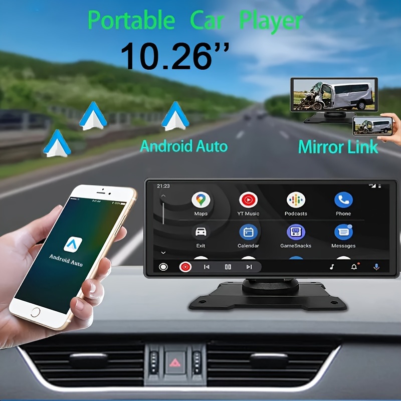 1pc 10.26inch/26.06cm Car Mirror Monitor Android Auto Wireless Connection  Multimedia Video Player GPS Navigation Dashboard