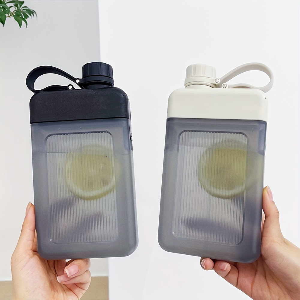 Flat Portable Travel Mug 13oz BPA A5 Water Bottle Slim Cold Flask