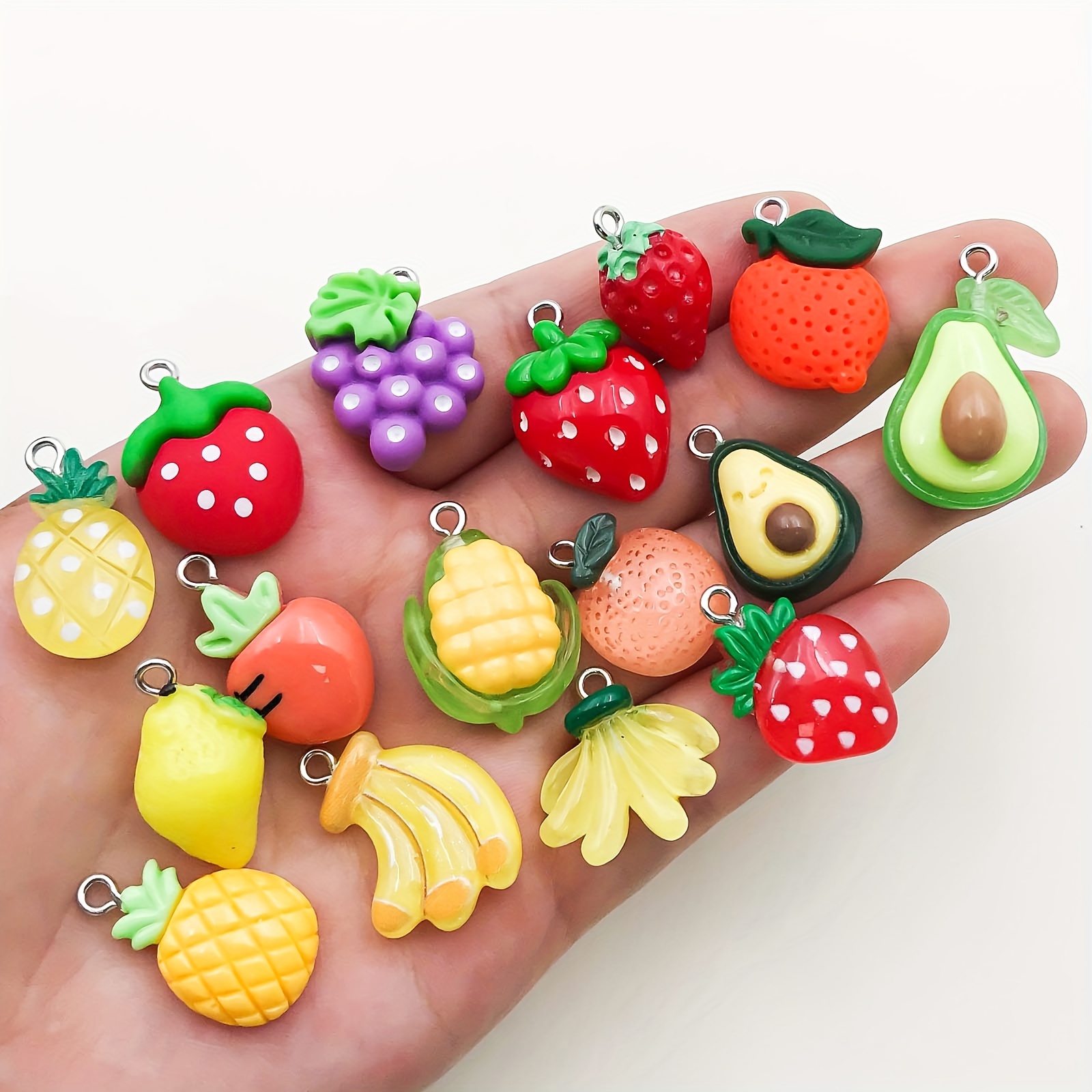 Cute Cartoon Fruit Clay Beads Lemon Strawberry Grape Banana - Temu