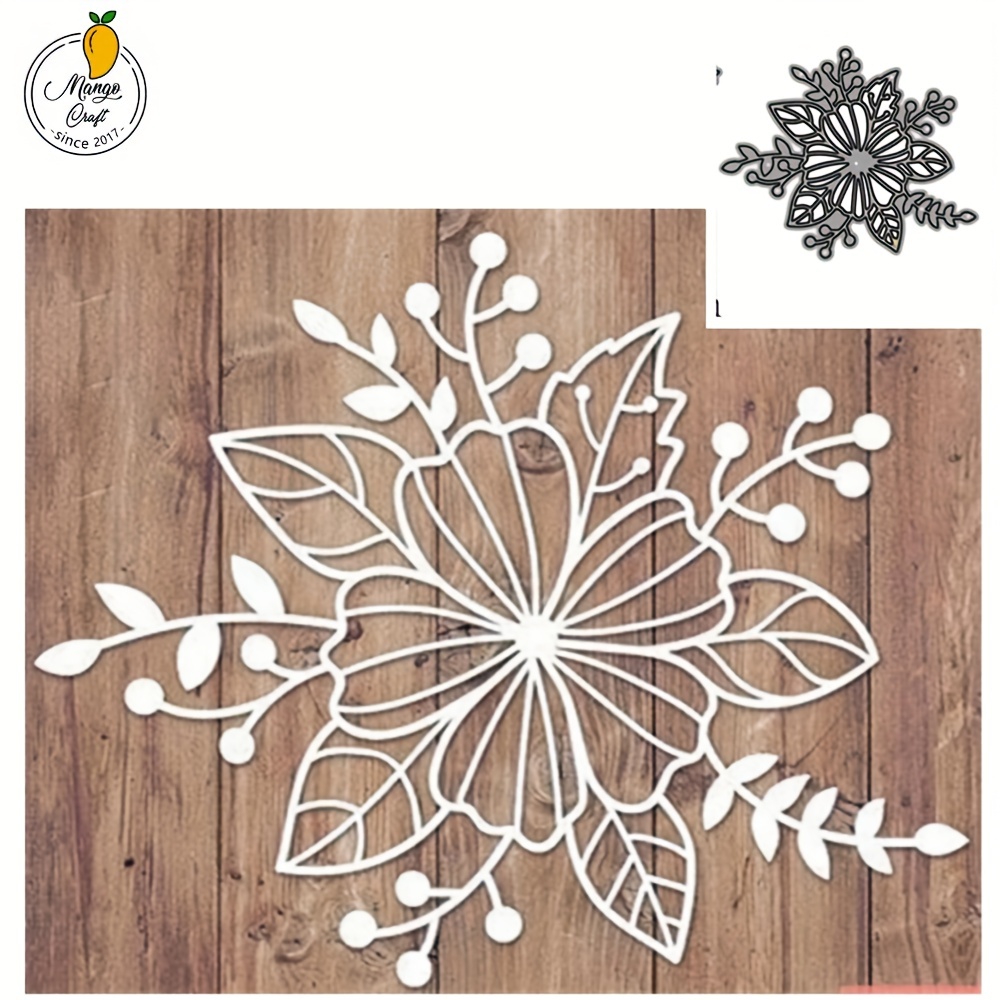 Flower And Leaves Dies Cuts Metal Cutting Dies For Card - Temu