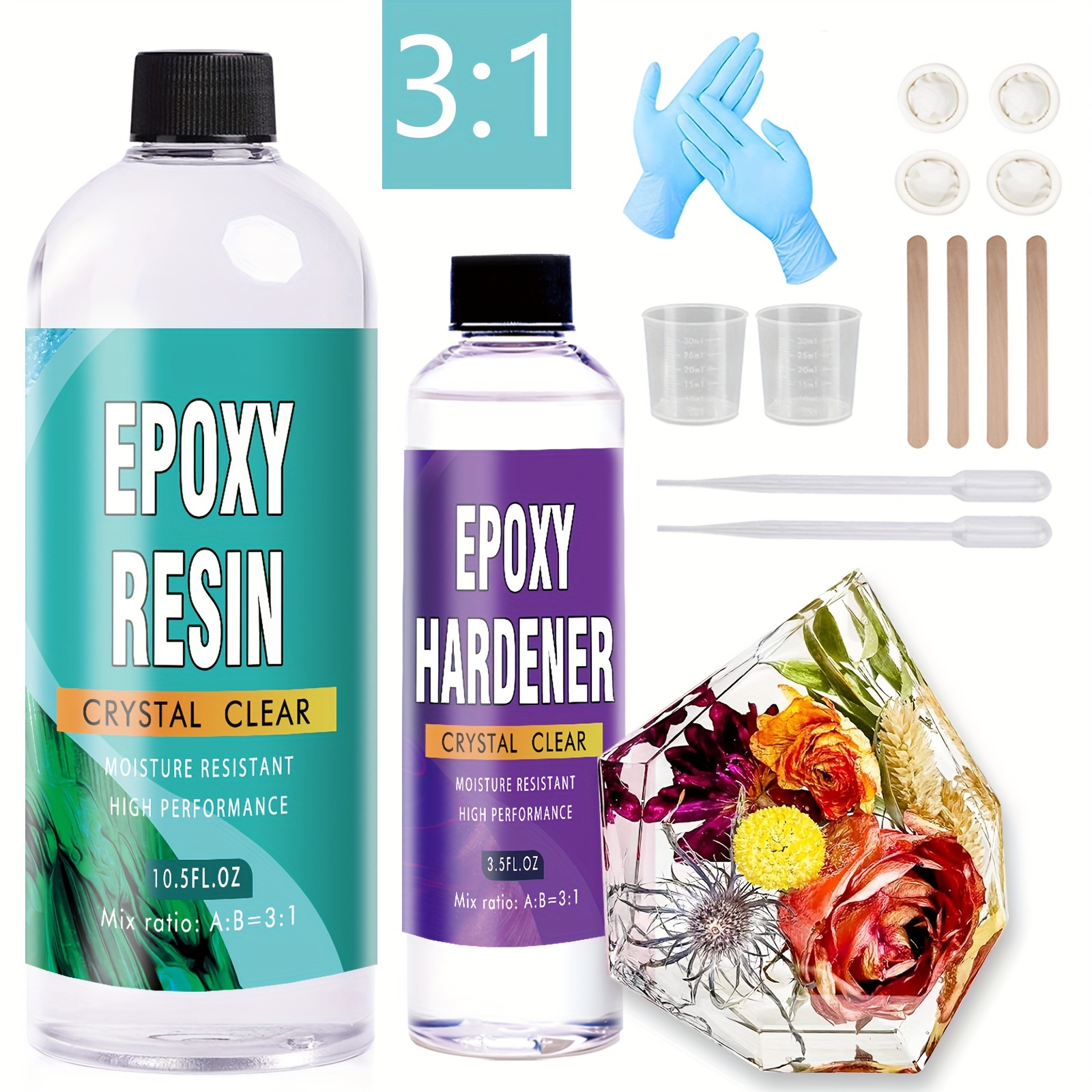 Easy Mix 3:1 AB Resin Set Epoxy Resin Kit Crystal Clear with