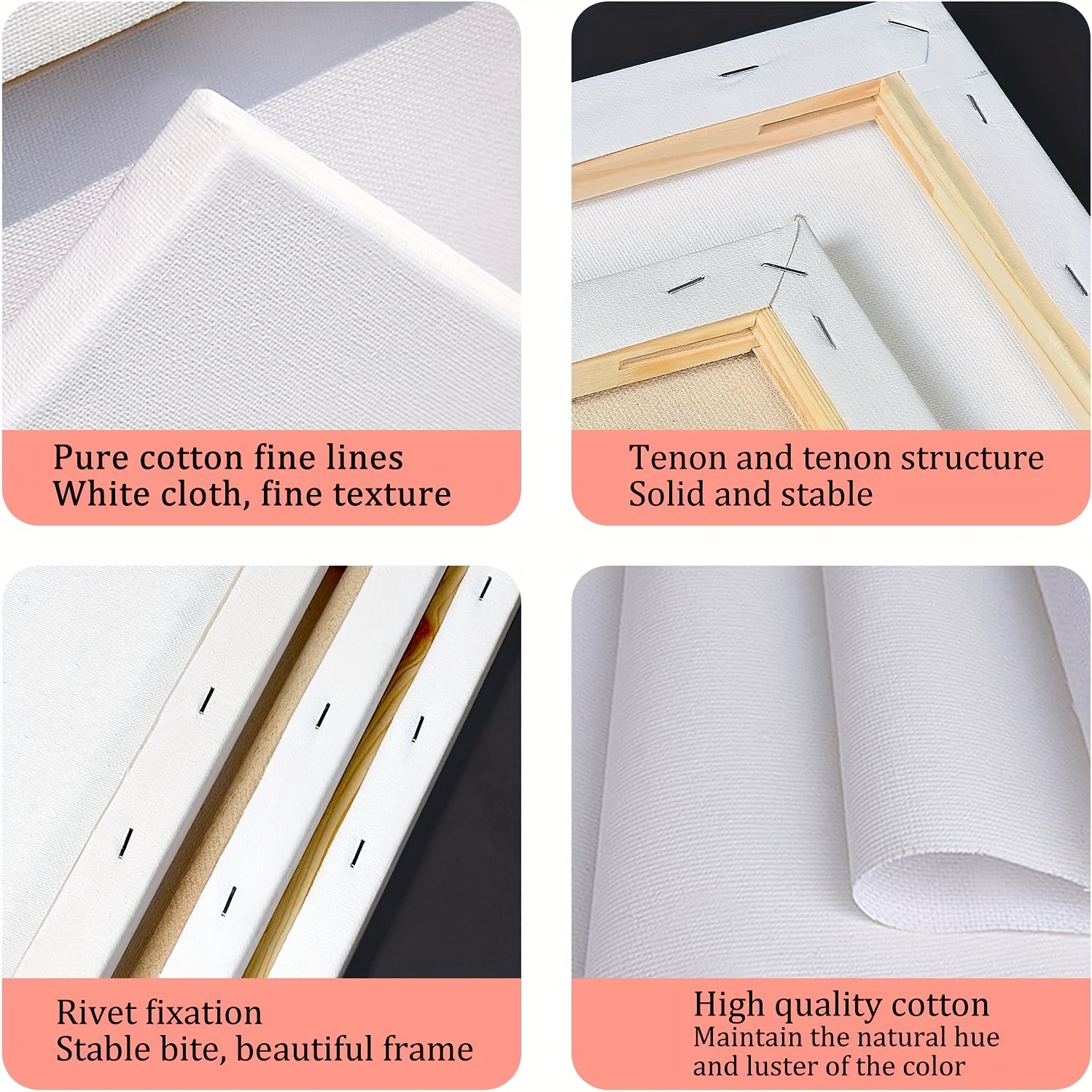 Paint Canvases for Painting, Pack of 4, 8 Inches, Triangle Blank