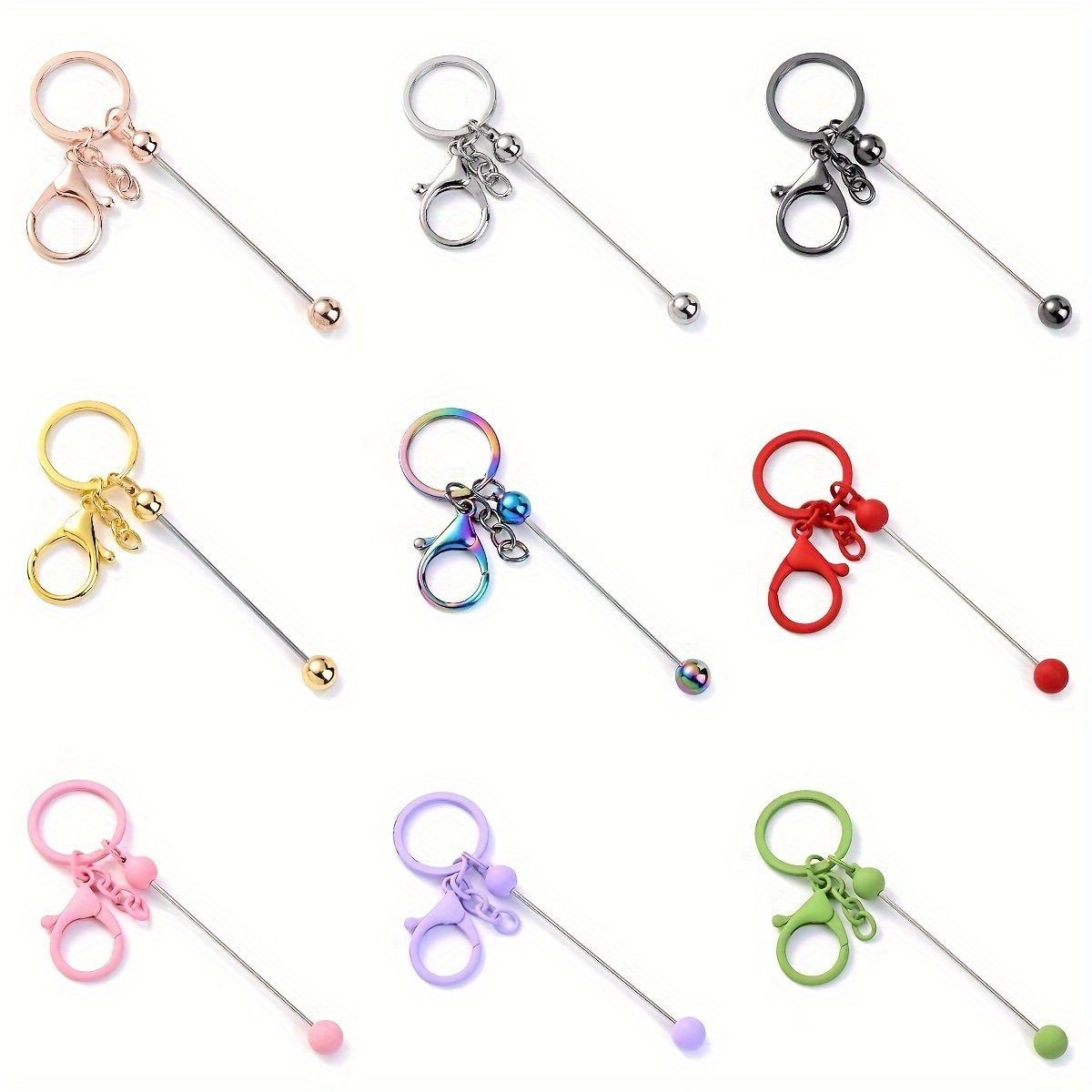 10PCS1.2*3.3CM Snap Buckle Keychain, Metal Trigger Clips Key Chain Ring Jewelry Making Mobile Phone Case Accessories Bag Accessories,Temu