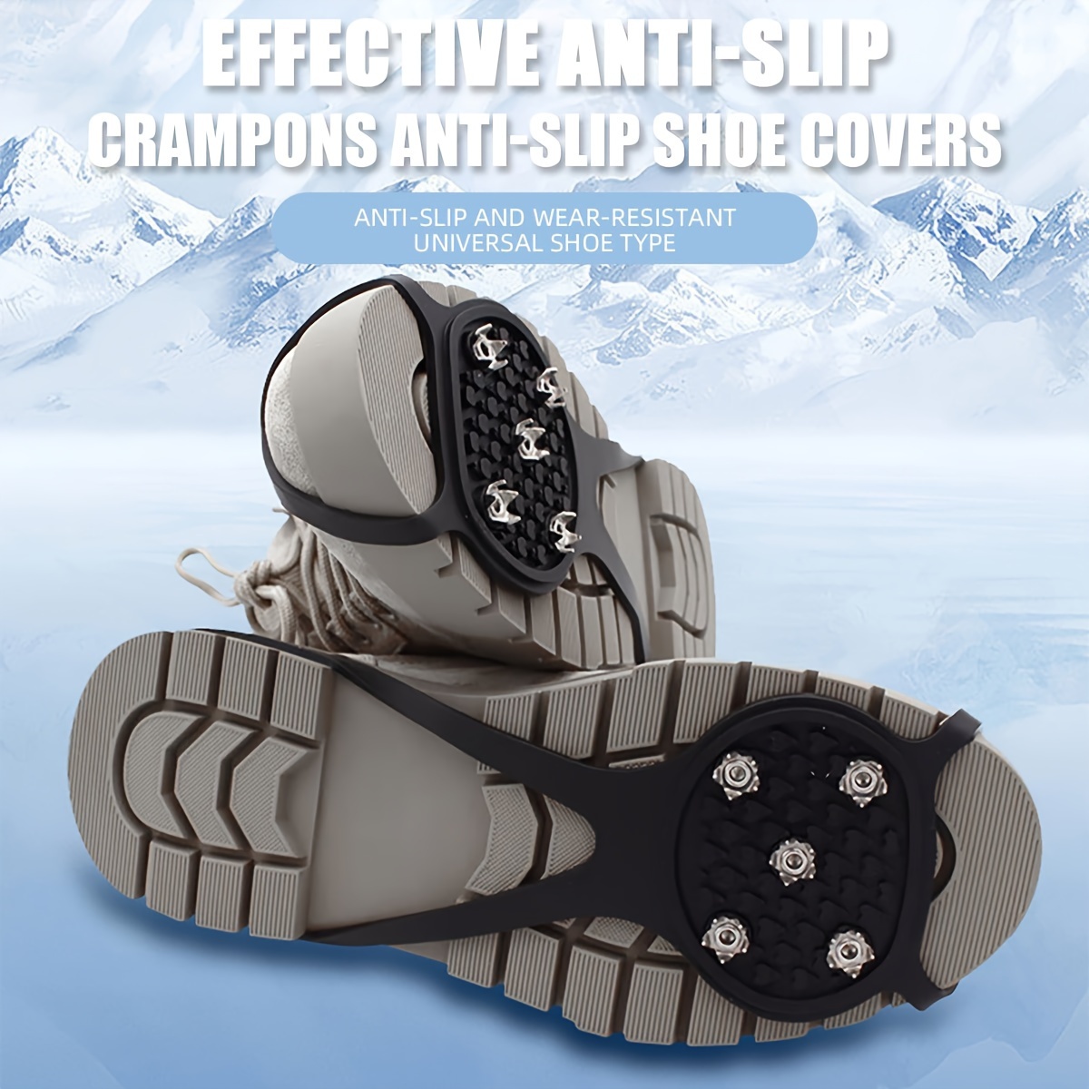 Couvre-chaussures à crampons antidérapants 18 dents pour marcher sur la  neige FR