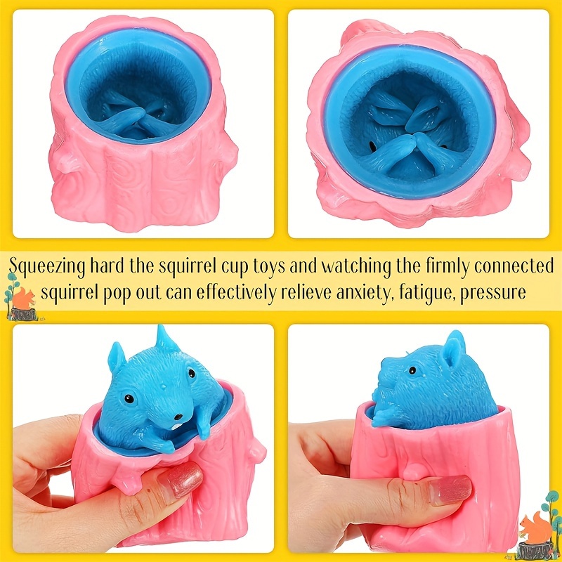 4pcs Evil Colorful Squirrel Cup Toys