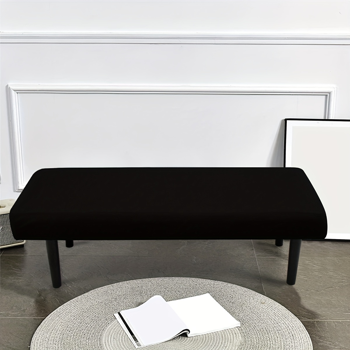 1pc Restaurant Solid Color Bench Elastic Stretch Piano Bench Cover Washable Protective Cover For Piano Living Room, Bedroom, Home Decor