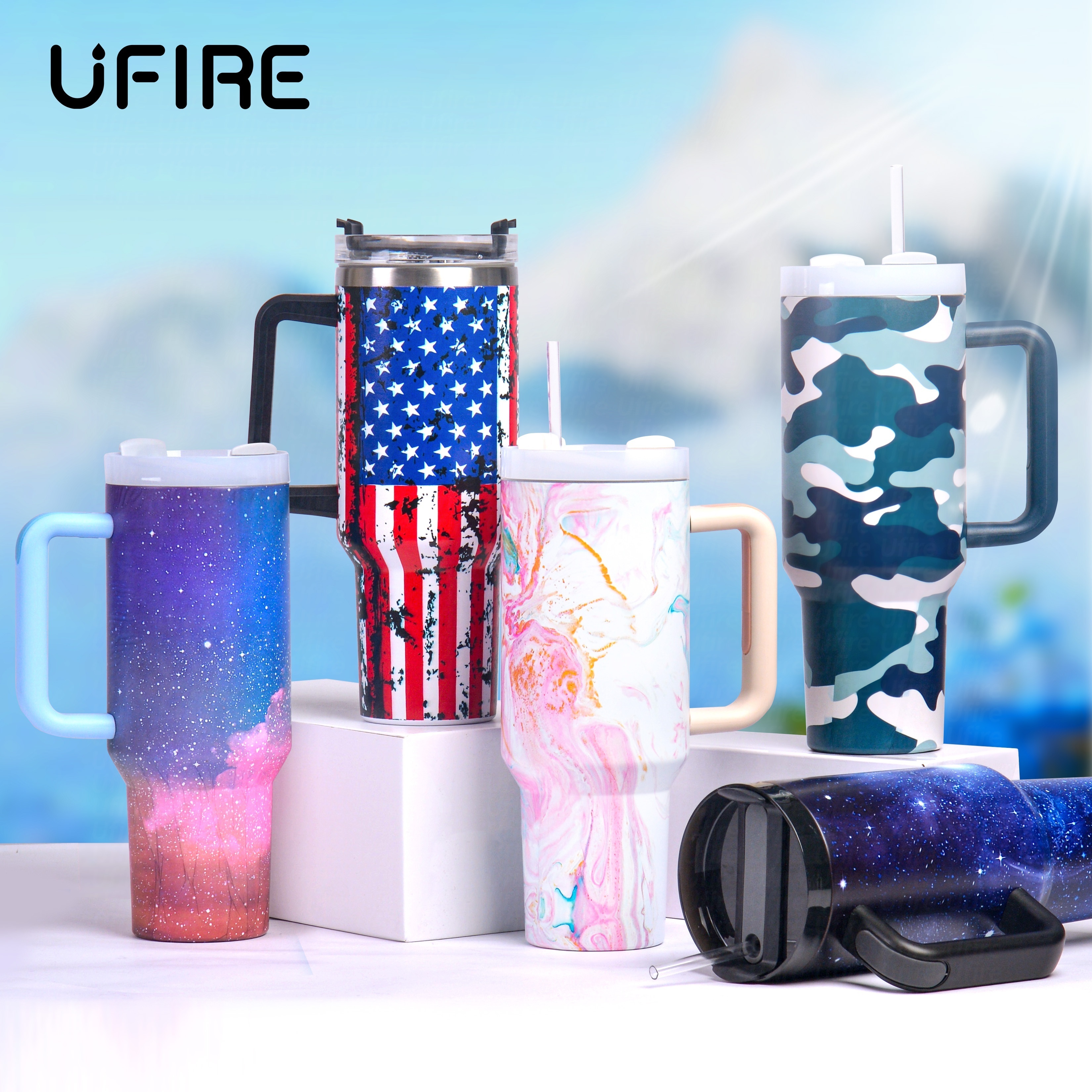 Stainless Steel Insulated Coffee Cup Drink Hot And Cold With Straw Tumbler  Portable Thermos Mug Dual Drinking Ports Thermos Cup