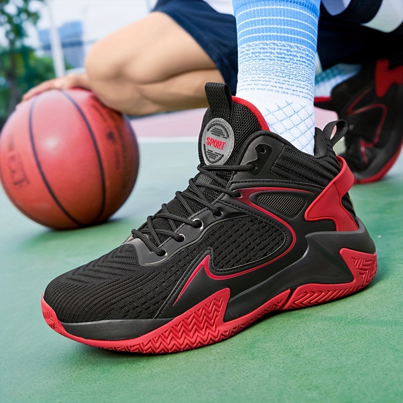 1 par de zapatos de baloncesto de malla transpirable para hombre de cuatro estaciones de ocio de gran tamaño con suela antideslizante para correr
