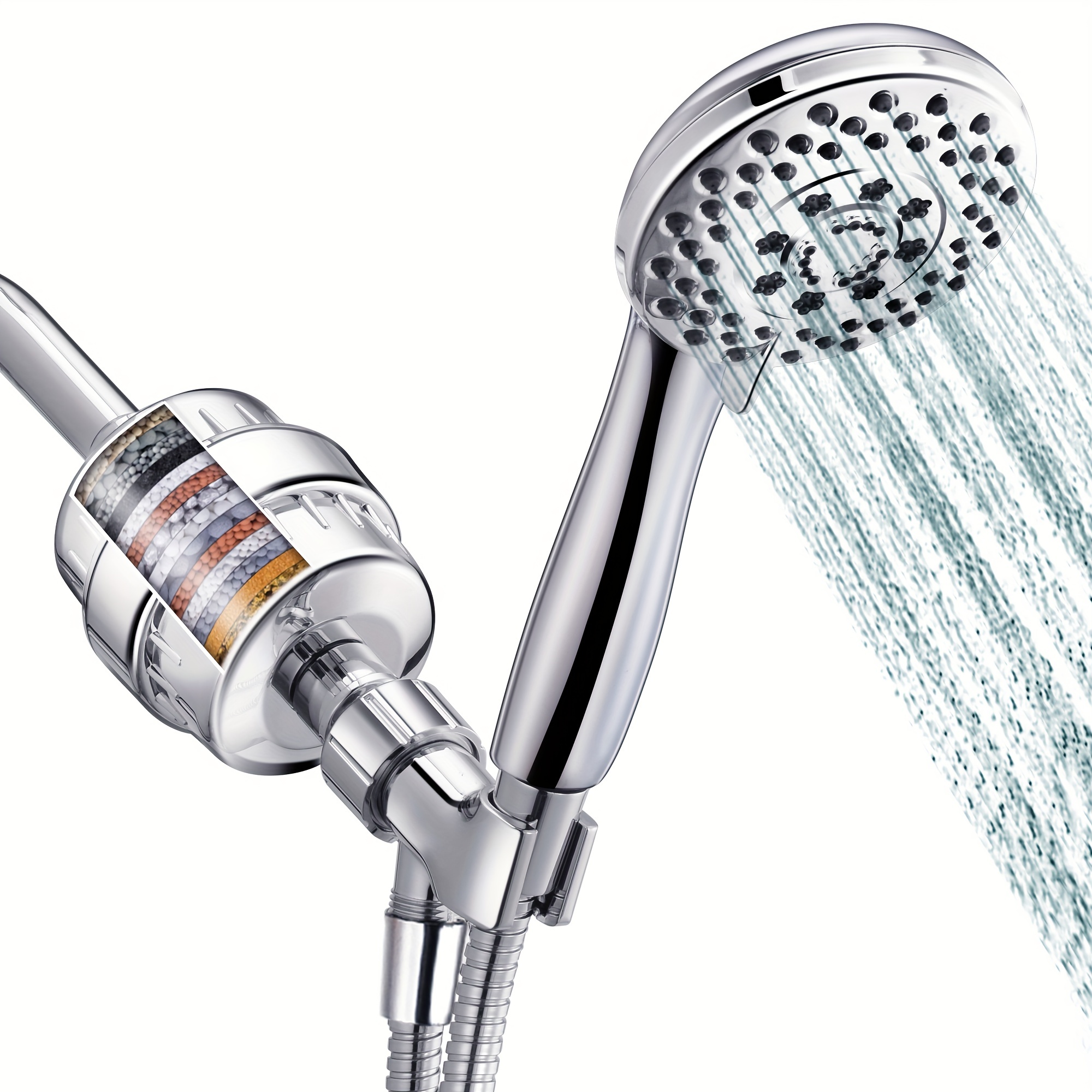 Filtro de cabezal de ducha para agua dura, Suavizador de agua de ducha de  alto rendimiento, Cabezal de ducha filtrado para