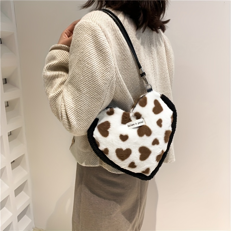 Cute Heart Shaped Crossbody Bag, Kawaii Casual Waterproof Shoulder