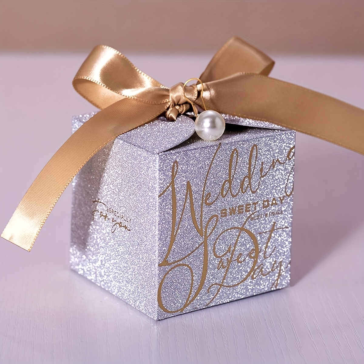 Starry Sky Ribbon Pearl Candy Box Premium Wedding Candy Box - Temu