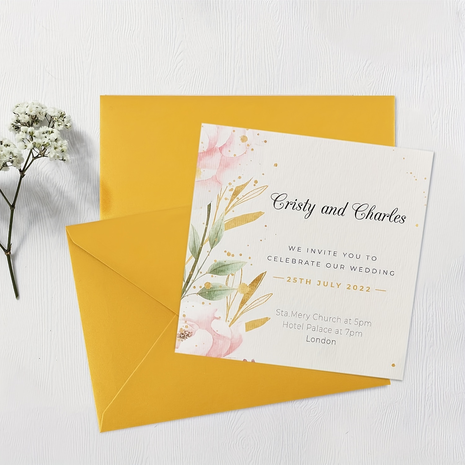 4x6,5x7 inch Invitation Envelope-Minimal Floral Design (100 pcs
