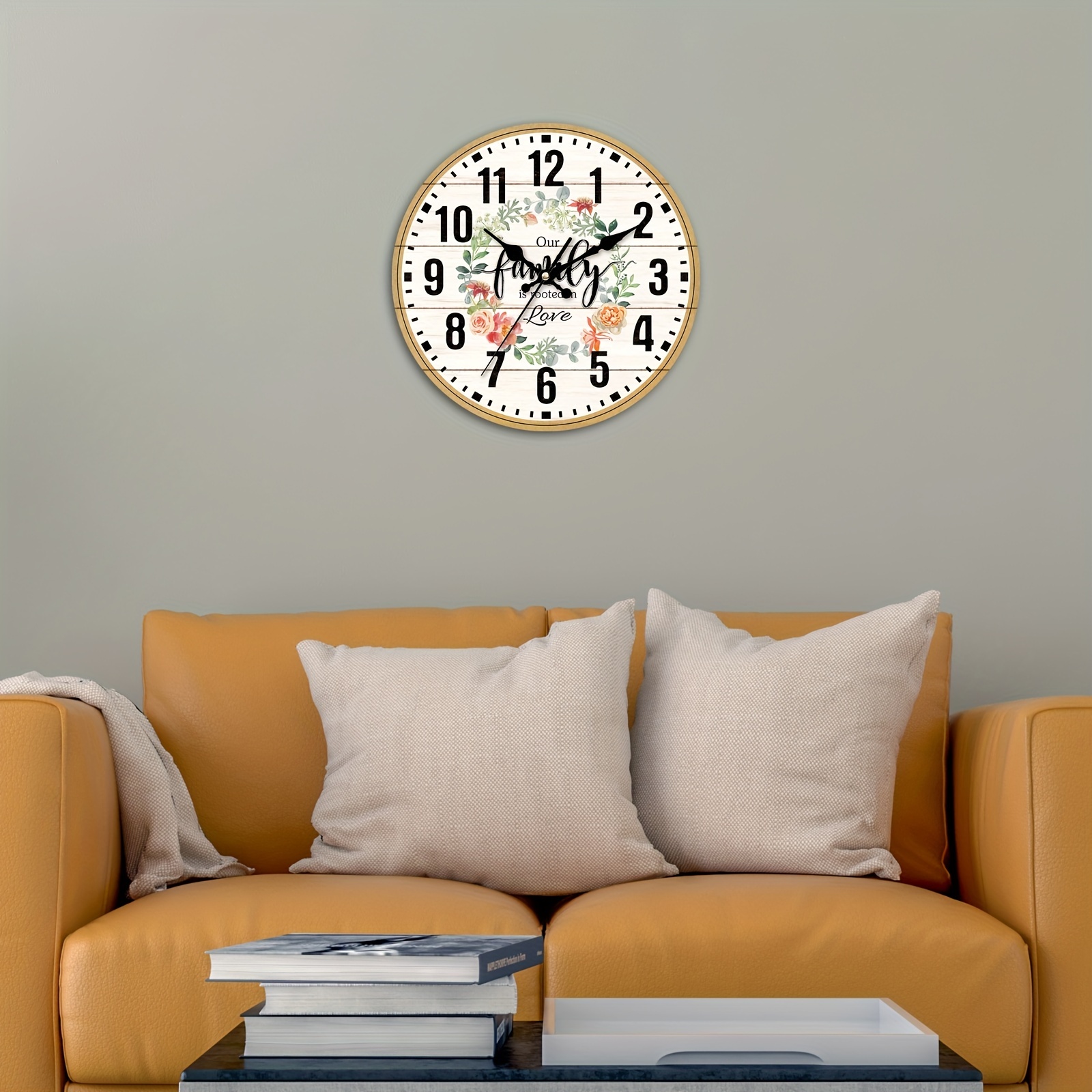 1pc Reloj Pared Margaritas Flores Blancas Reloj Cocina Sin - Temu