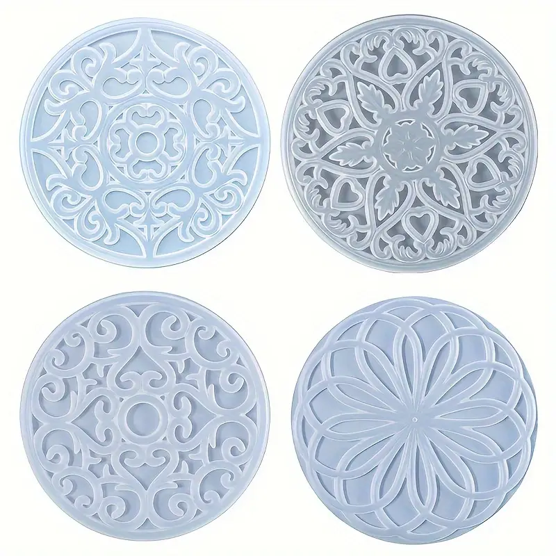 Shiny Round Silicone Molds Epoxy Resin Coasters Mold Jewelry