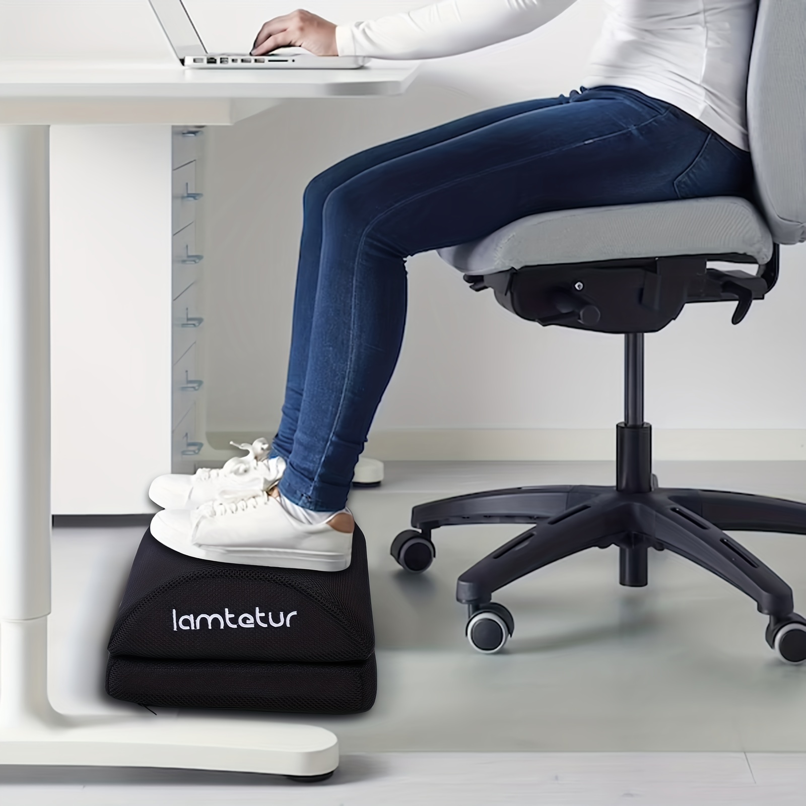 Ergonomic Office Foot Rest Under Desk Footrest With Washable - Temu