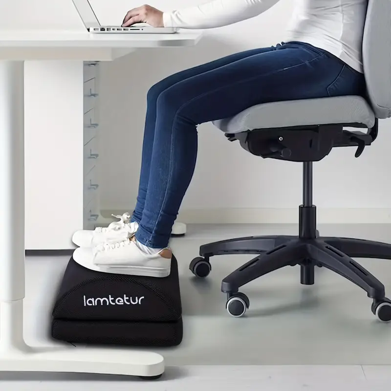 Lamtetur Footrest For Under Desk At Work With 1 Optional Covers