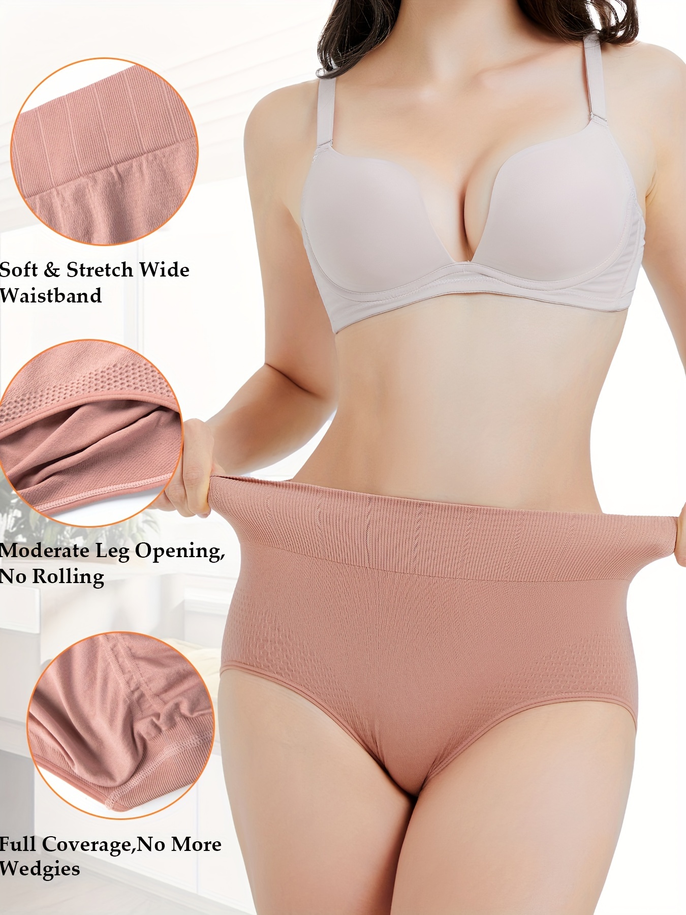 Seamless Solid Panties Comfy Breathable Anti leak Stretch - Temu Canada