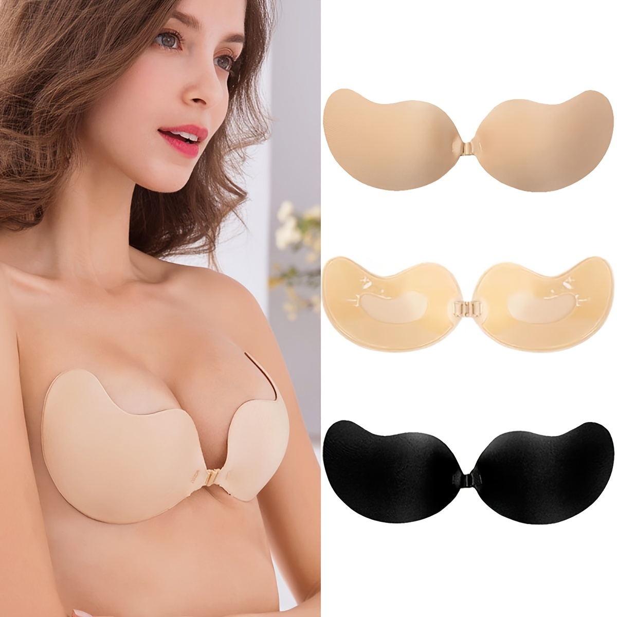 Invisible Stick-On Lift Bra, Strapless & Seamless Push Up Self-Adhesive  Bra, Soft & Supportive, Women's Lingerie & Underwear